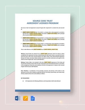 Source Code Trust Agreement Licensed Program Template Source Code Trust Agreement Licensed Program Template