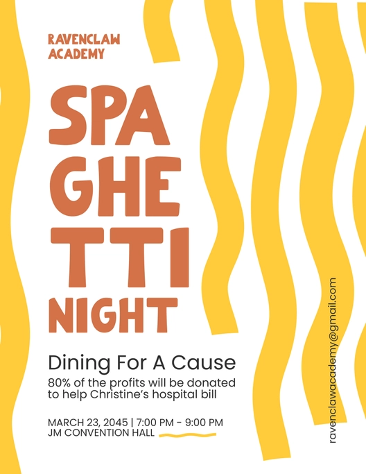 Spaghetti Dinner Benefit Flyer Template