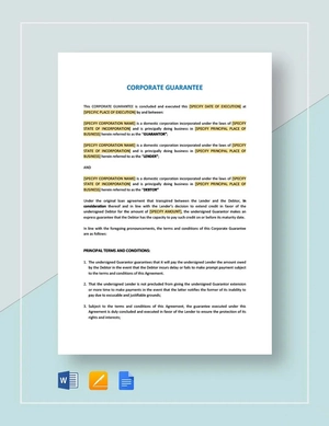 General Corporate Guaranty Template