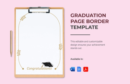 Graduation Page Border Template