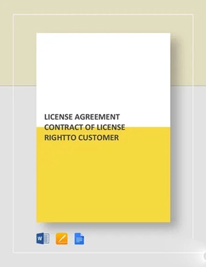 License Agreement Contract of License Right to Customer Template