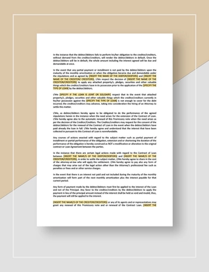 Promissory Note With Acknowledgement Template