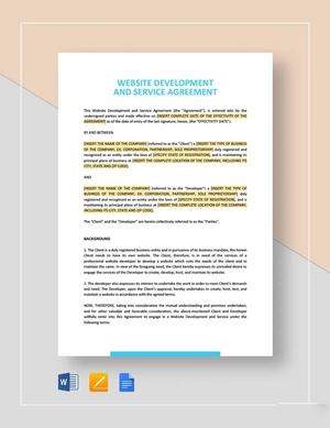Website Development and Service Agreement Template
