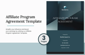 Affiliate Program Agreement Template Affiliate Program Agreement Template