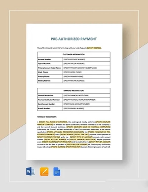 Pre-Authorized Payment Template