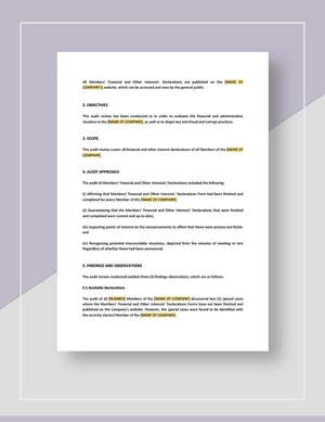 Internal Audit Memo Template
