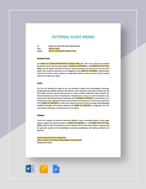 External Audit Memo Template