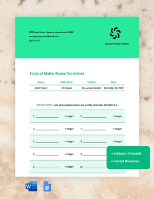States Of Matter Review Worksheet States Of Matter Review Worksheet