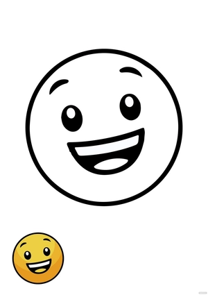 Cartoon Yellow Smiley coloring page