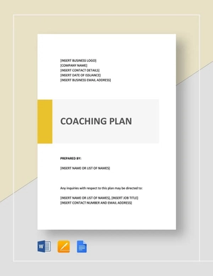 Coaching Plan Template Coaching Plan Template