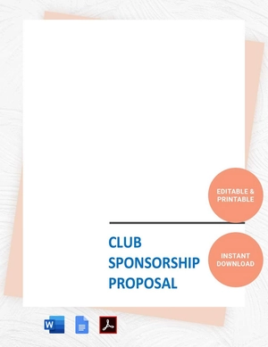 Club Sponsorship Proposal Template