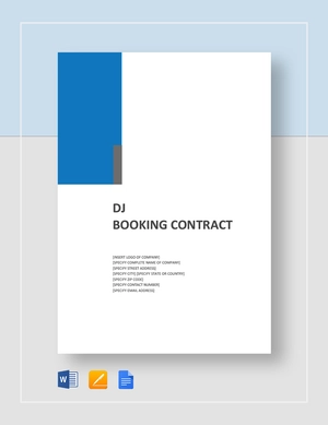 DJ Booking Contract Template DJ Booking Contract Template