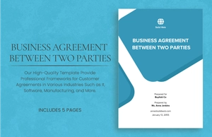 Business Agreement between Two Parties Template