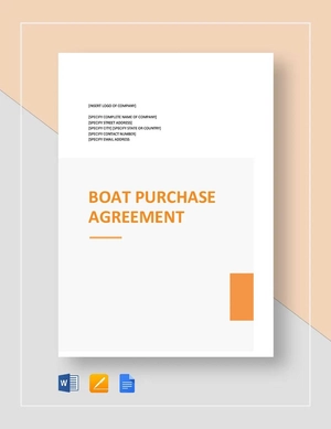 Boat Purchase Agreement Template