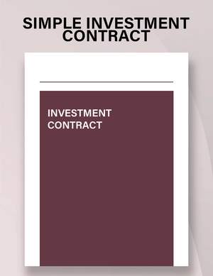 Simple Investment Contract Template