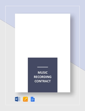 Music Recording Contract Template Music Recording Contract Template