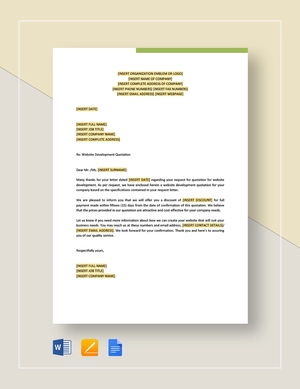 Website Development Quotation Template