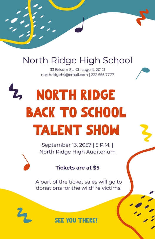 Back To School Fundraising Poster