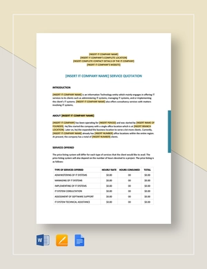 IT Service Quotation Template