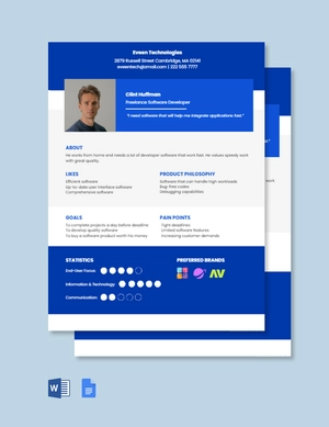 Software Developer Persona Template