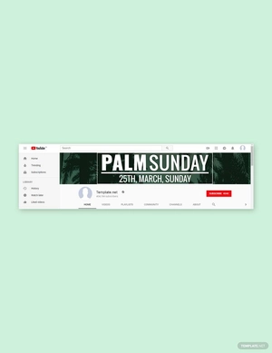 Palm Sunday YouTube Channel Cover Template