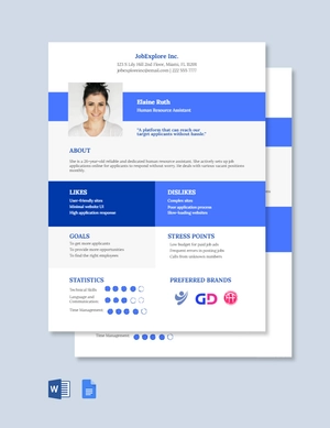 Job Board User Persona Template