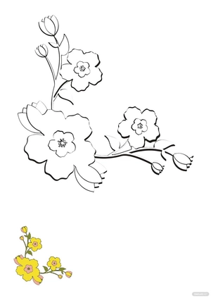 Corner Floral Ornament Coloring Page