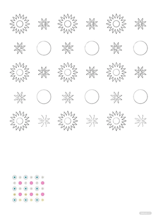 Simple Floral Pattern Coloring Page