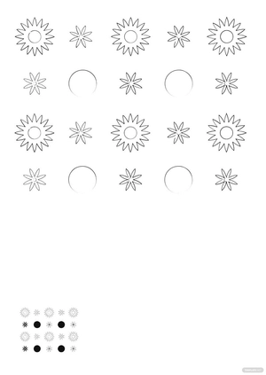 Floral Black And White Pattern Coloring Page