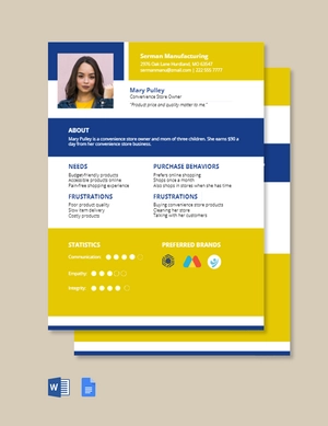 Vendor Customer Persona Template