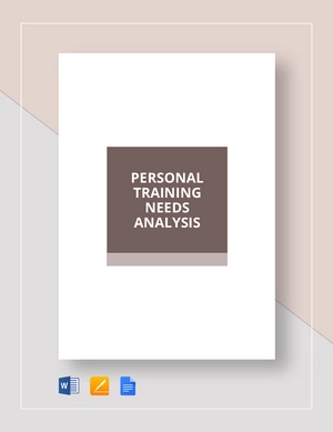 Personal Training Needs Analysis Template