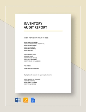 Inventory Audit Report Template