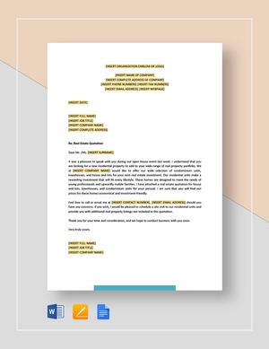 Real Estate Quotation Template