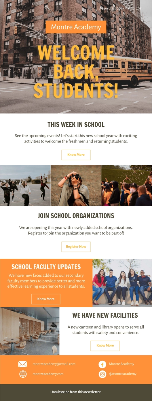 High School Back To School Newsletter