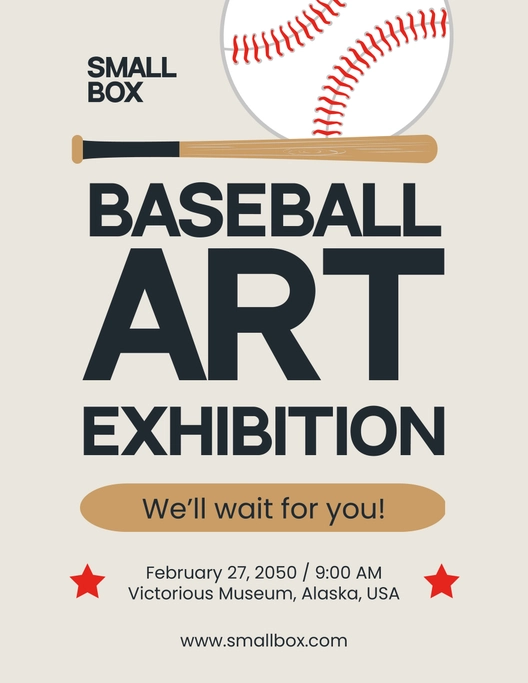 Baseball Art Exhibition Flyer