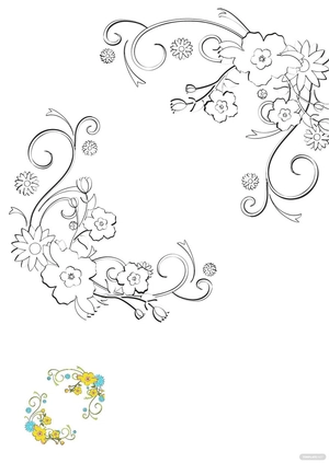 Wedding Floral Coloring Page
