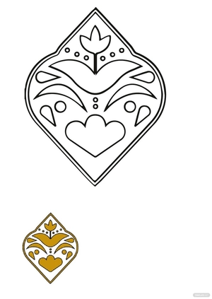 Floral Damask Coloring Page