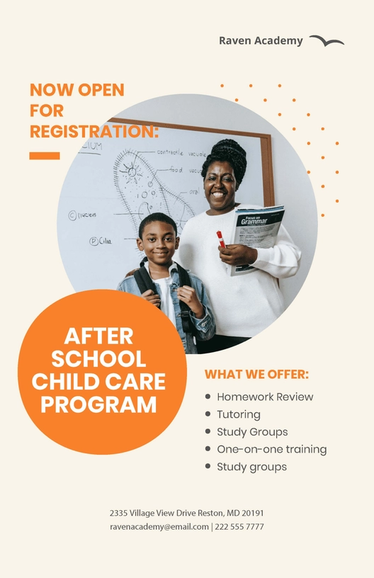 After School Child Care Poster