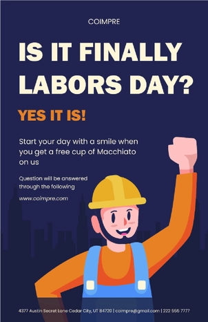 Funny Labor Day Poster Template