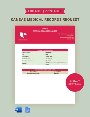 Kansas Medical Records Request Template