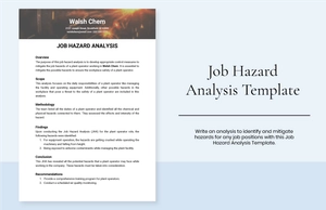 Job Hazard Analysis Template Job Hazard Analysis Template