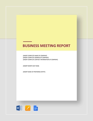 Business Meeting Report Template