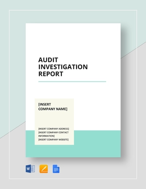 Audit Investigation Report Template Audit Investigation Report Template