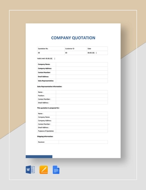 Company Quotation Template