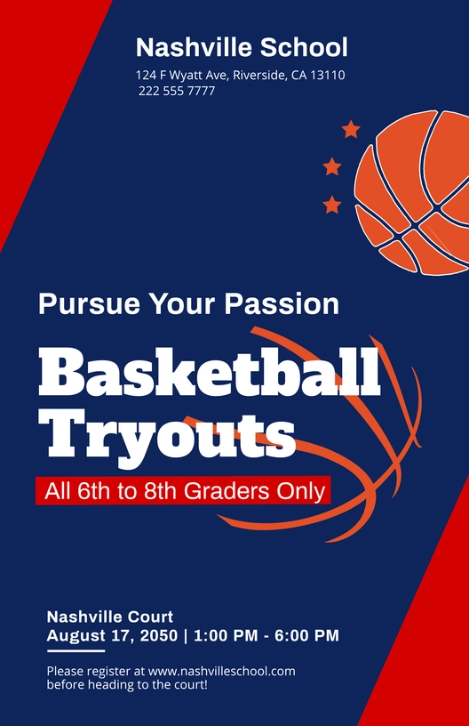 Middle School Basketball Poster