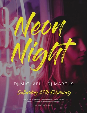 Neon Style Flyer Template