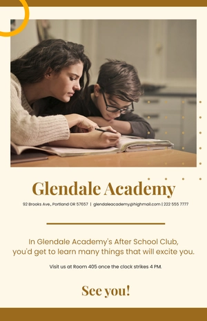 Simple After School Poster