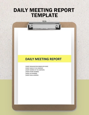 Daily Meeting Report Template Daily Meeting Report Template