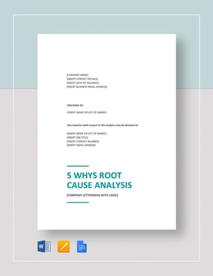 5 Whys Root Cause Analysis Template 5 Whys Root Cause Analysis Template