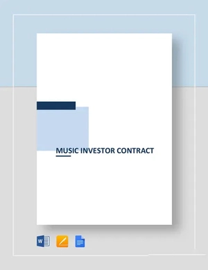 Music Investor Contract Template